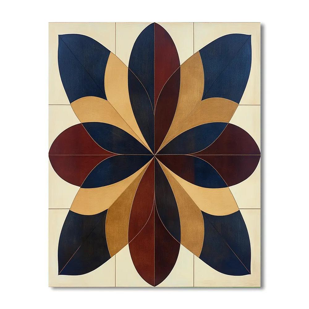Nandalal Bose Inspired Cosmic Folk Mandala Of Dawn And Dusk paint by number