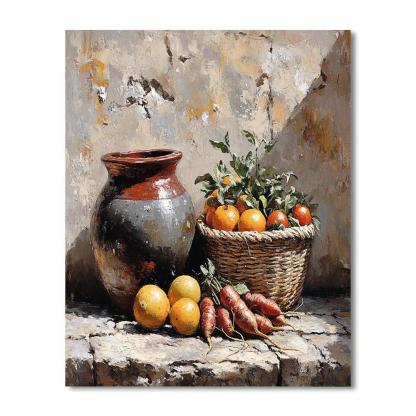 Diego Velázquez Inspired Market Still Life In Misty Courtyard Air Paint by numbers art