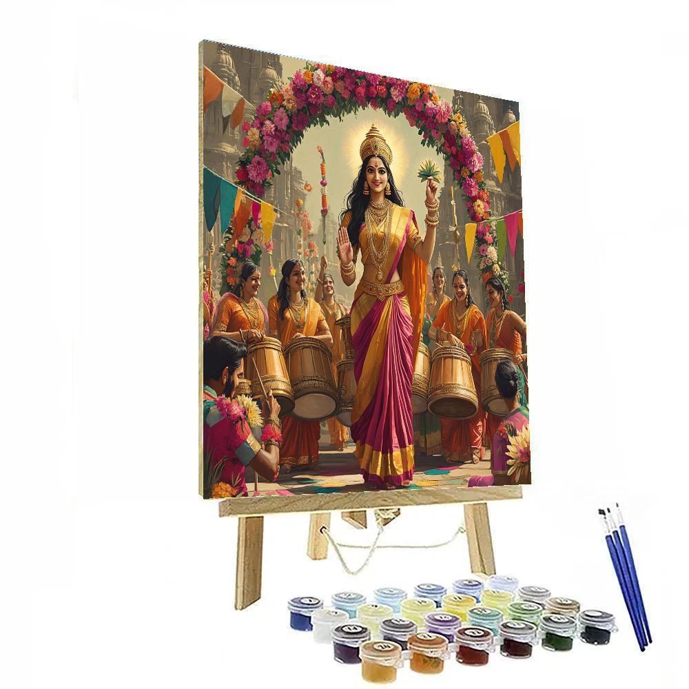 Festival Drummers With Parvati Blessing Arch DIY paint by numbers
