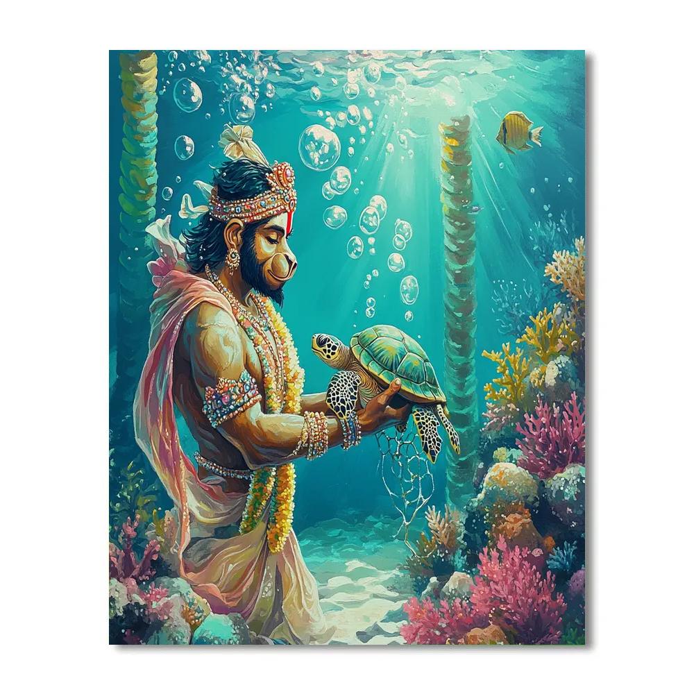 Coral Reef Rescue By Hanuman Number painting