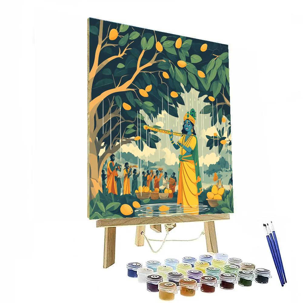 Krishna As The Orchard Rain Caller paint by number