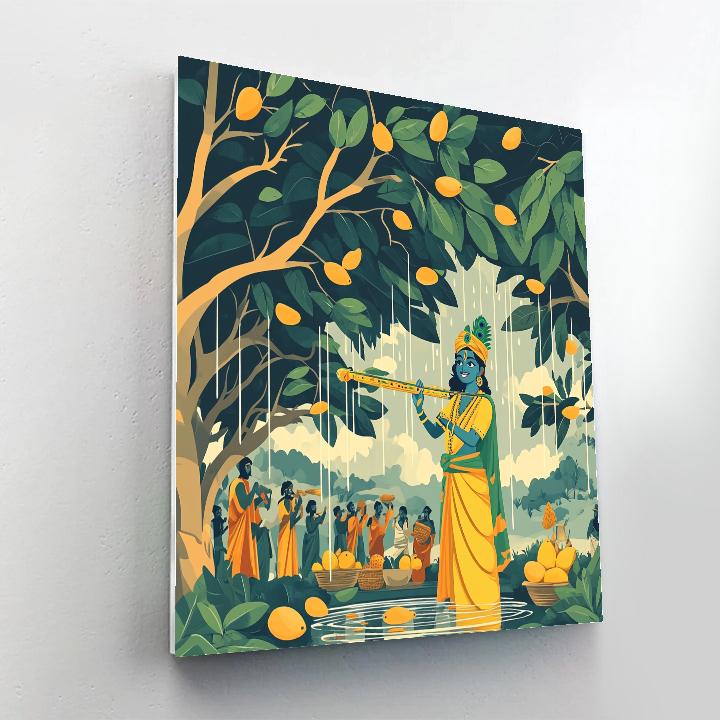 Krishna As The Orchard Rain Caller paint by number
