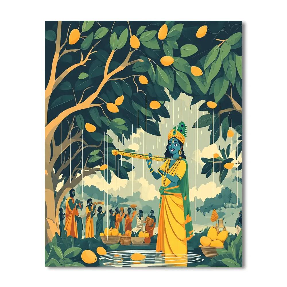 Krishna As The Orchard Rain Caller paint by number