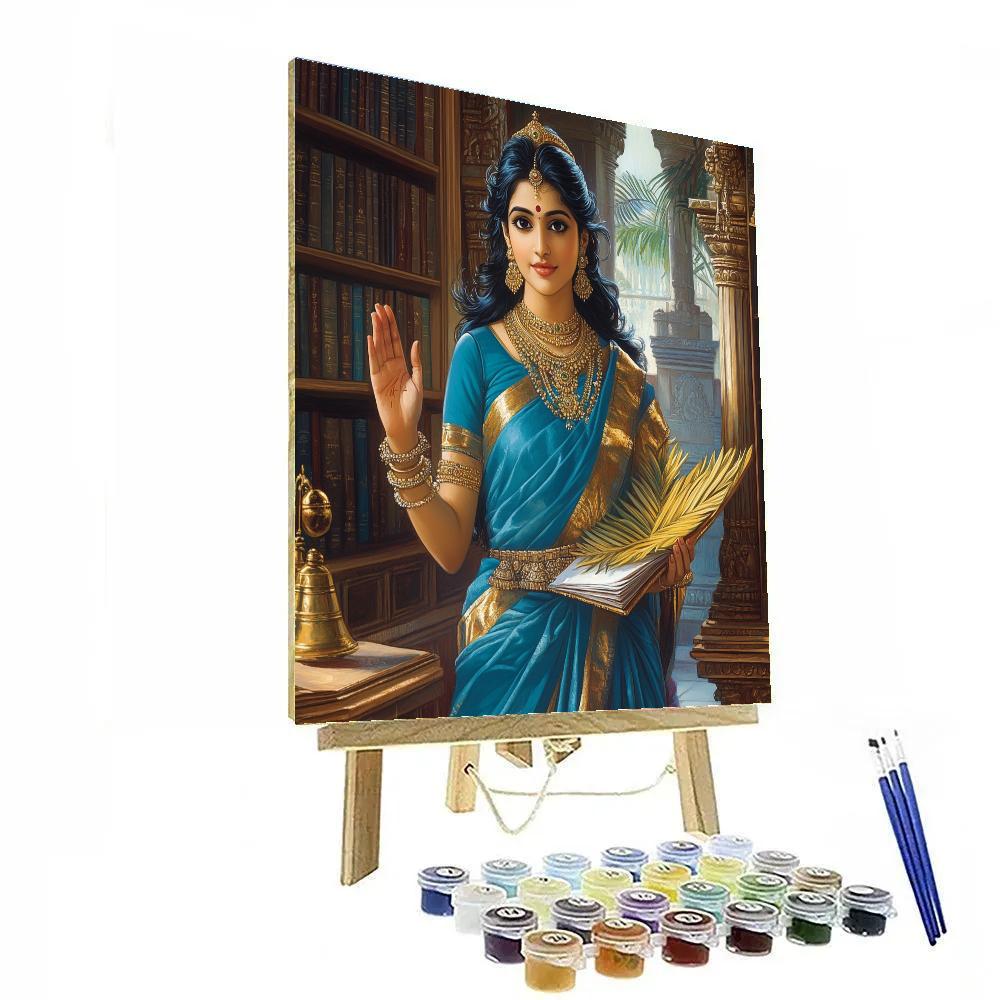 Parvati Temple Library Guardian paint by color
