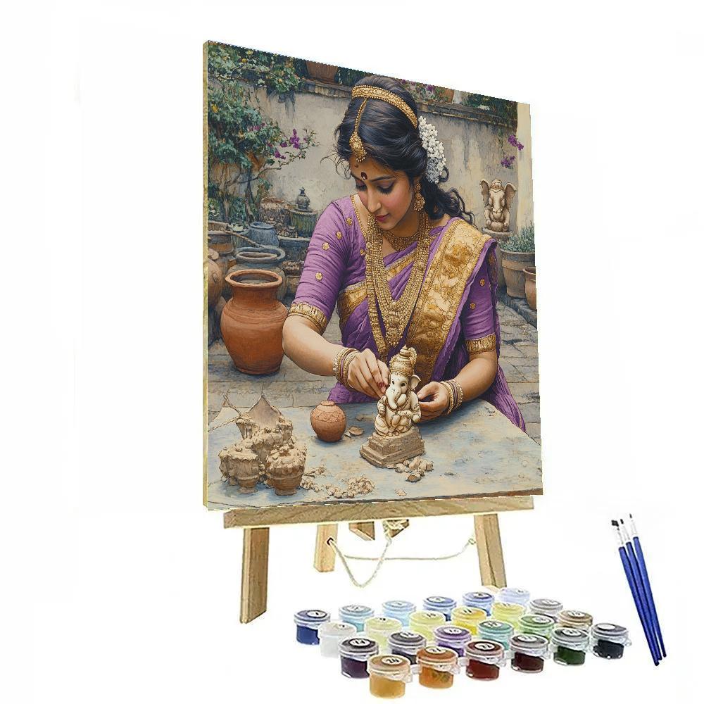 Parvati Artisan Of Clay Ganesha Idol Number painting