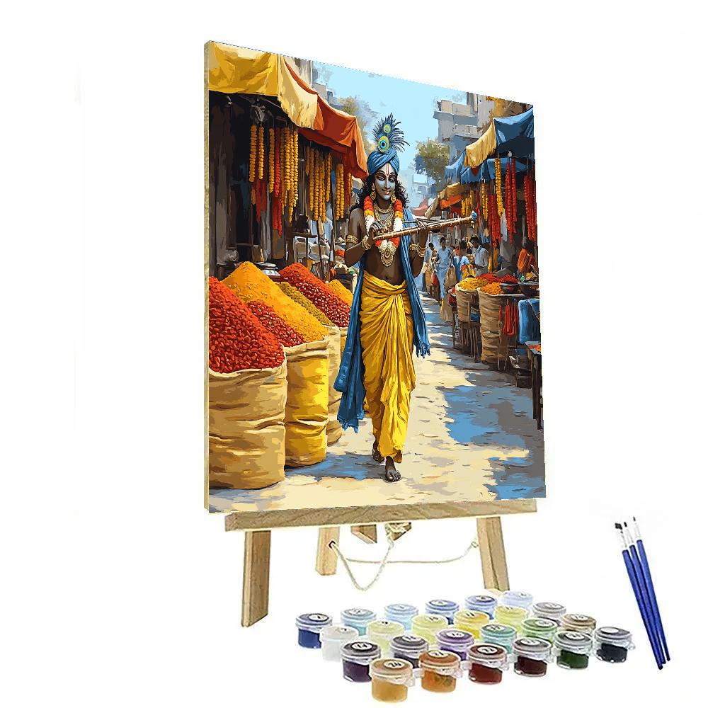Krishna At The Spice Market Melody Paint by numbers art