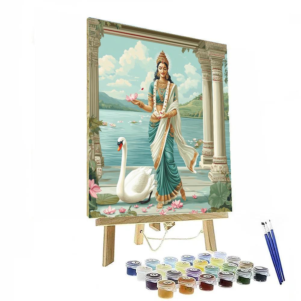 Lake Pavilion Parvati Swan Companion Number painting