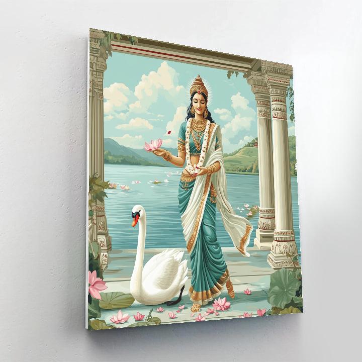 Lake Pavilion Parvati Swan Companion Number painting