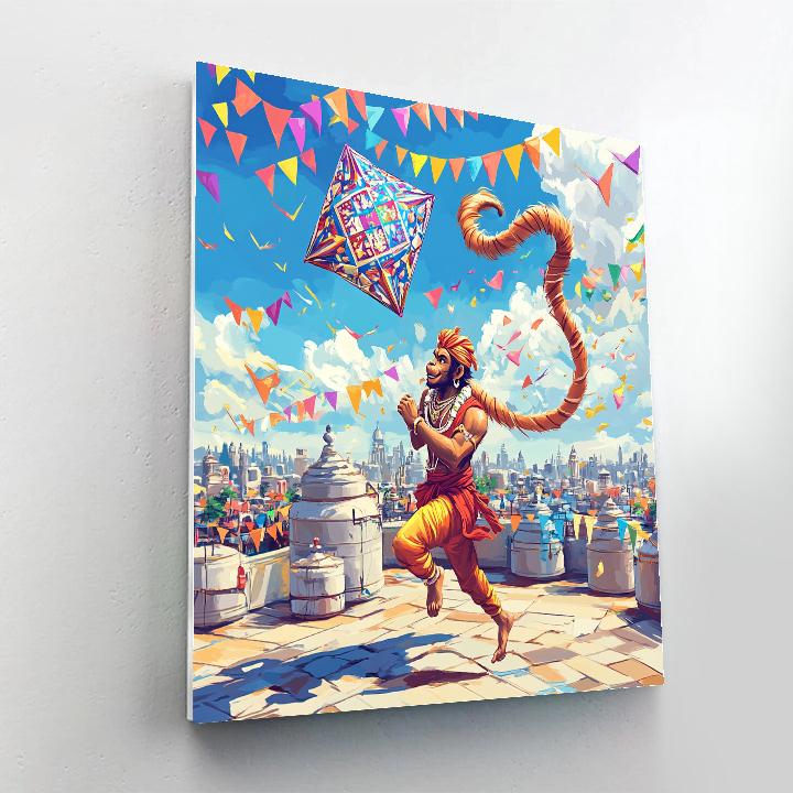 Hanuman Kite Festival Spiral Tail paint by number