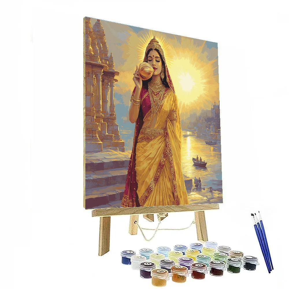 Parvati Conch Shell Dawn Prayer Number painting