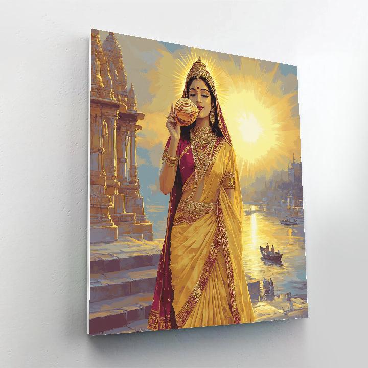 Parvati Conch Shell Dawn Prayer Number painting