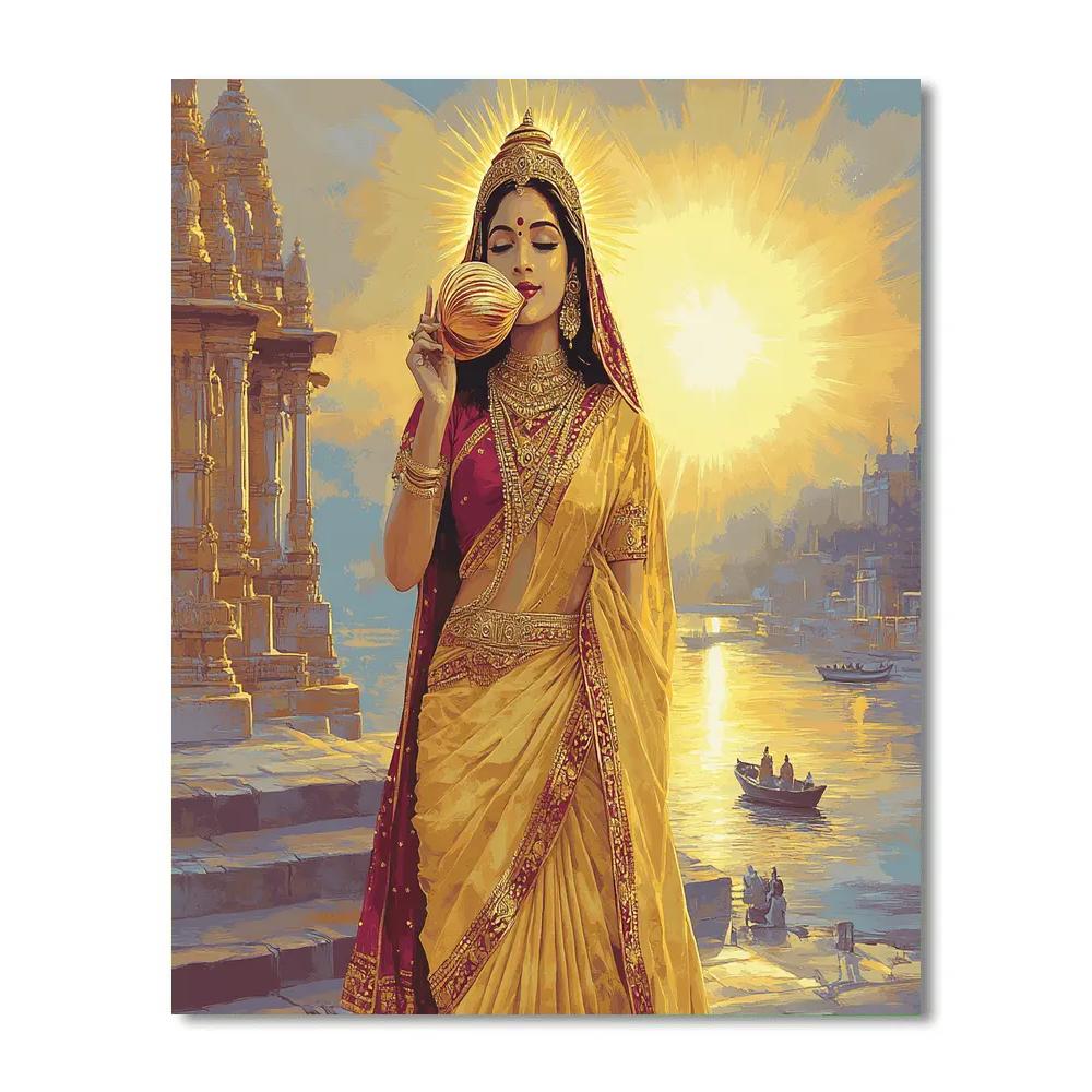 Parvati Conch Shell Dawn Prayer Number painting