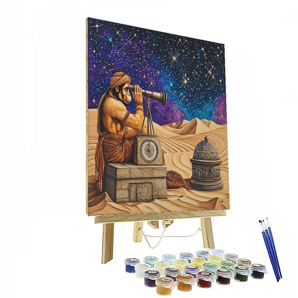 Desert Observatory, Hanuman Stargazer paint by color