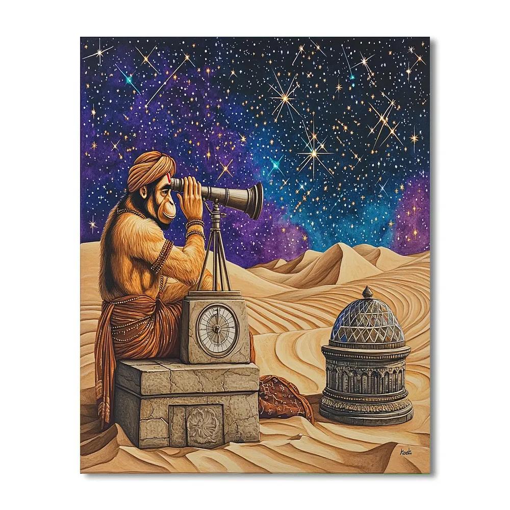 Desert Observatory, Hanuman Stargazer paint by color