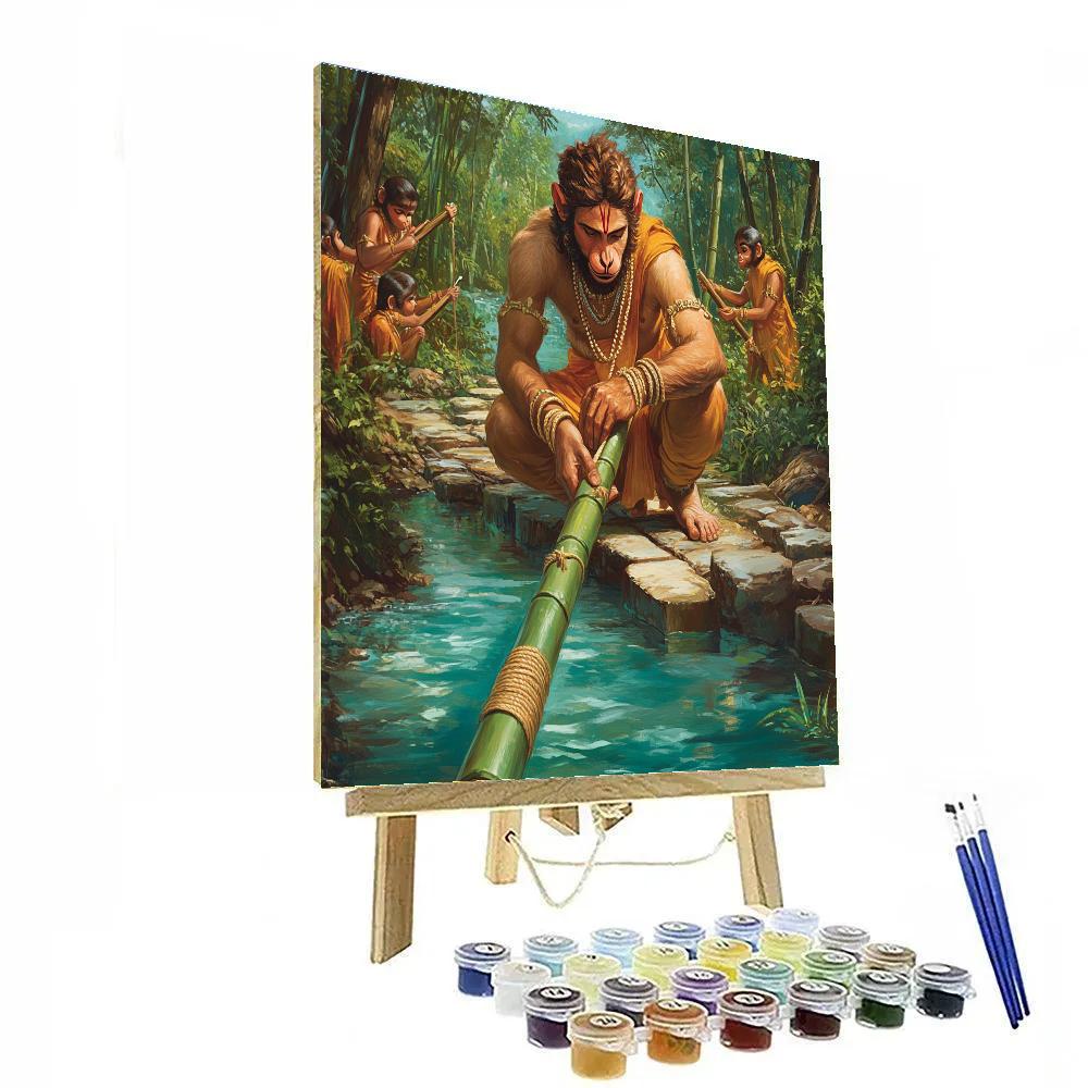Hanuman Bamboo Bridge Builder painting number kit
