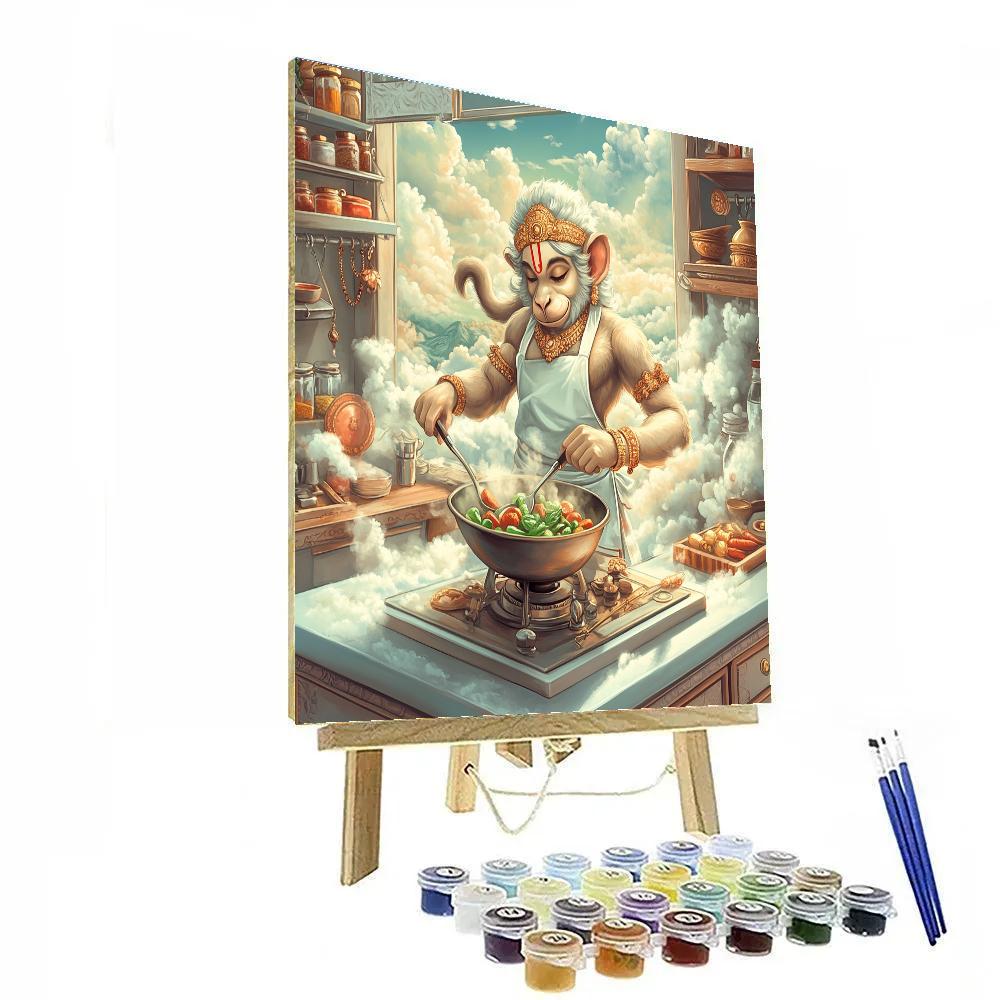 Hanuman Cloud Kitchen Chef Number painting