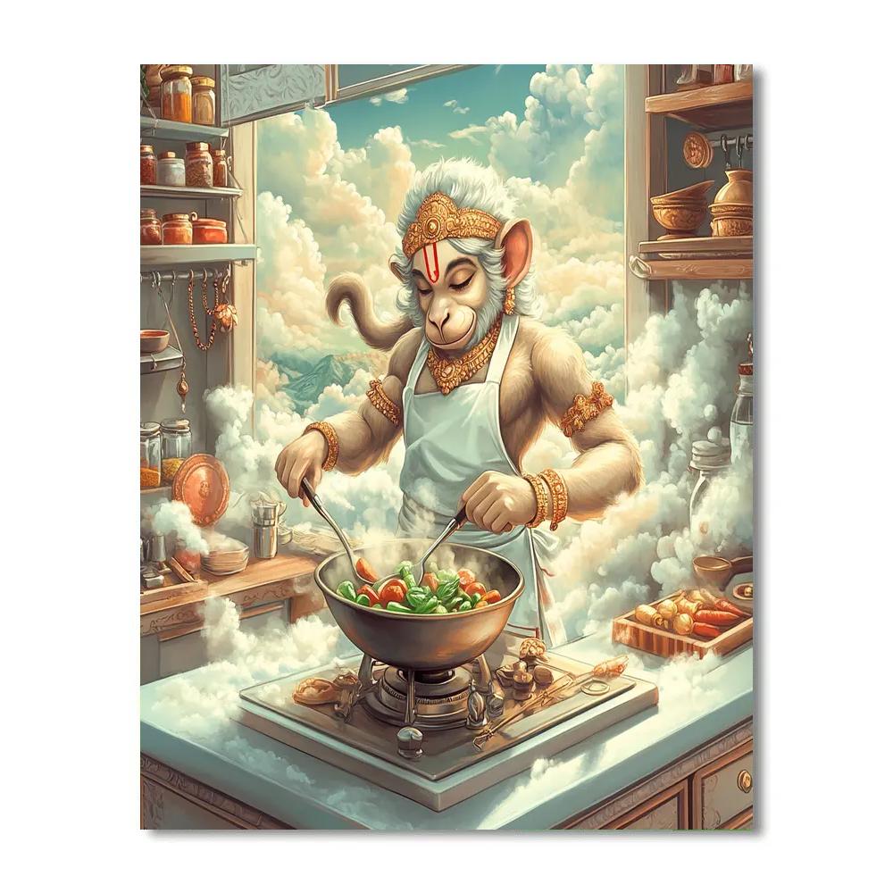 Hanuman Cloud Kitchen Chef Number painting