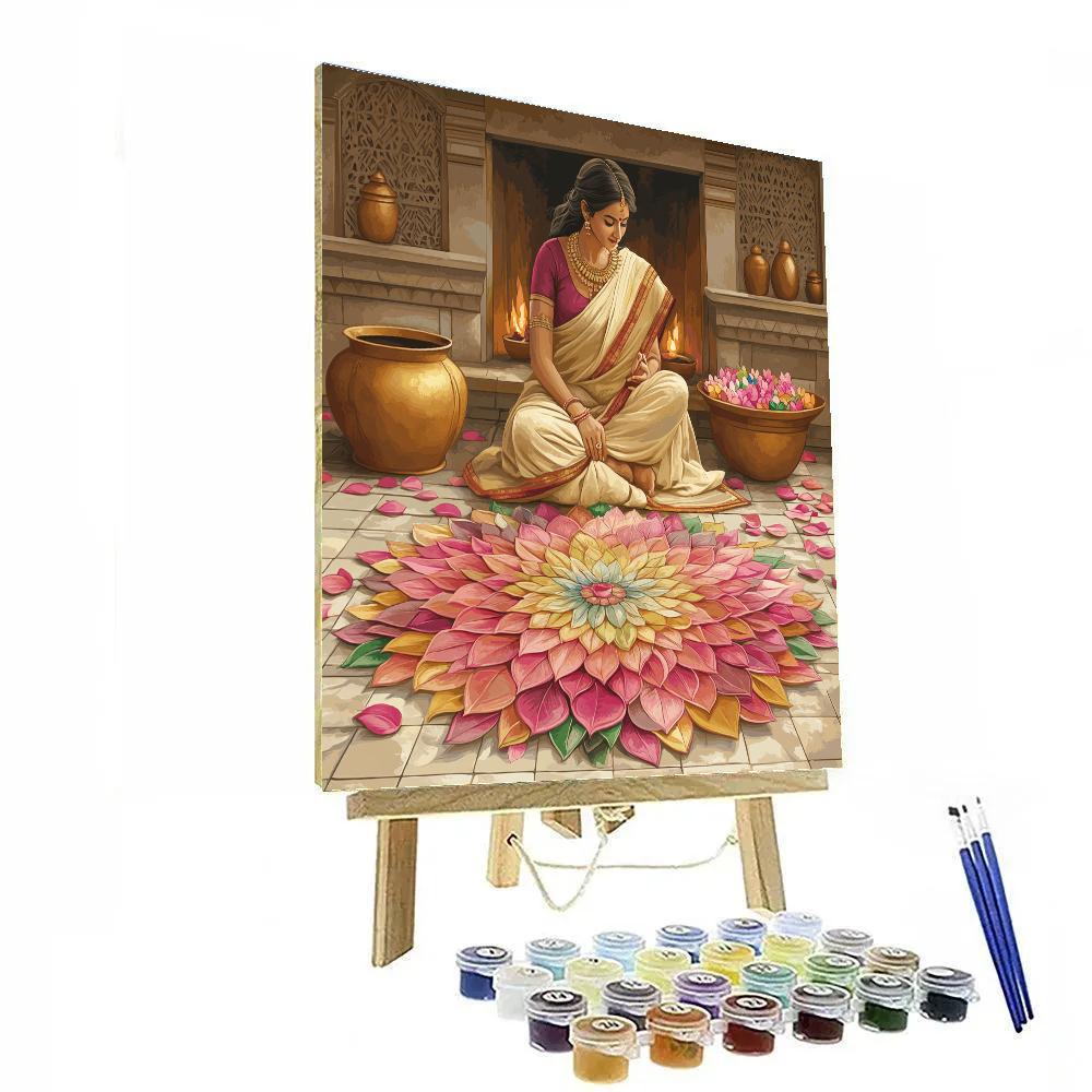 Parvati Lotus Mandala Hearth Scene Paint by numbers art