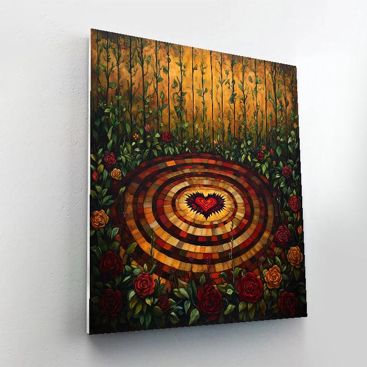 Frida Kahlo Inspired Volcanic Heartbeat Garden paint by numbers