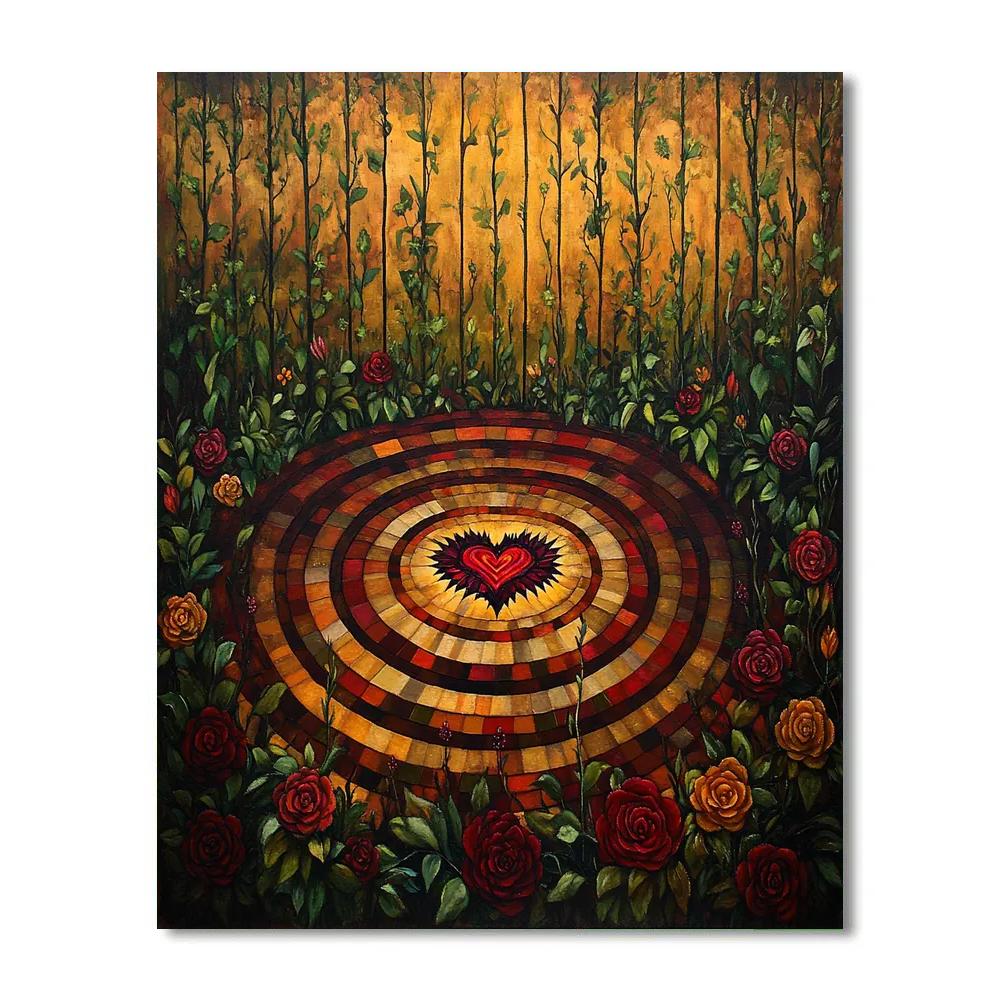 Frida Kahlo Inspired Volcanic Heartbeat Garden paint by numbers