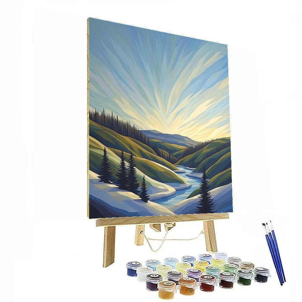 Franklin Carmichael Inspired Zodiacal Light On Spring Thaw Hills Painting by numbers kit
