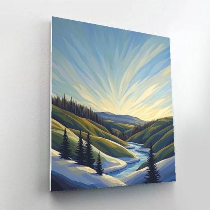 Franklin Carmichael Inspired Zodiacal Light On Spring Thaw Hills Painting by numbers kit