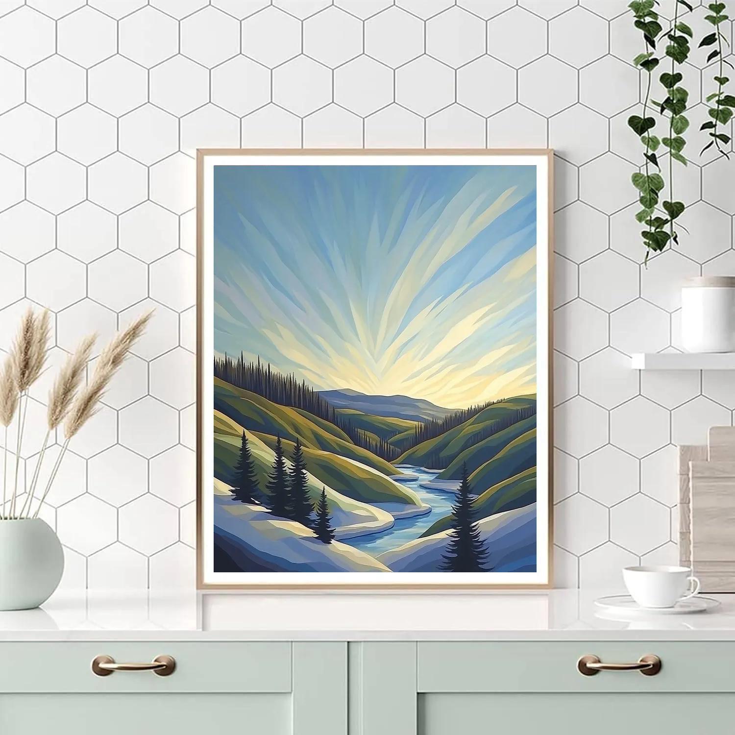 Franklin Carmichael Inspired Zodiacal Light On Spring Thaw Hills Painting by numbers kit