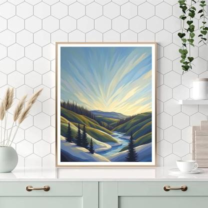 Franklin Carmichael Inspired Zodiacal Light On Spring Thaw Hills Painting by numbers kit