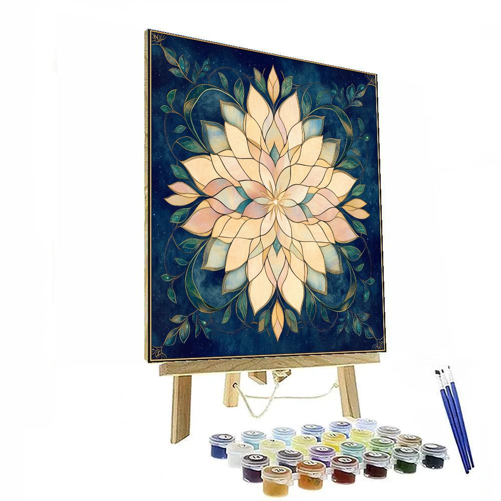 Alphonse Mucha Inspired Celestial Bloom Mandala Numbered painting kits