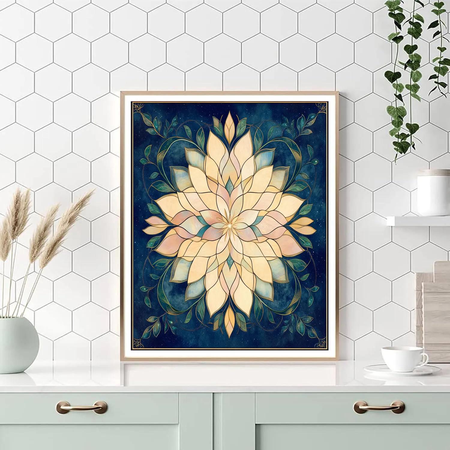 Alphonse Mucha Inspired Celestial Bloom Mandala Numbered painting kits