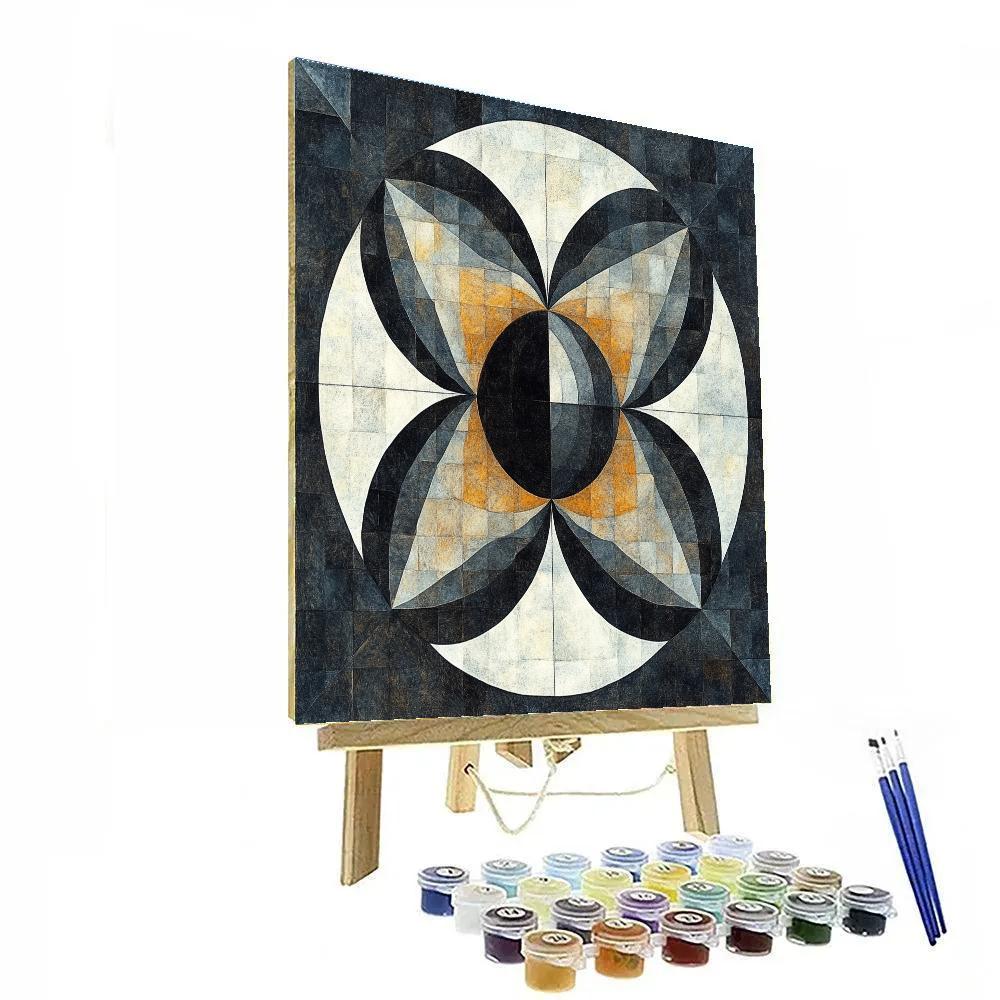 M.C. Escher Inspired Paradox Lattice Eclipse paint by color