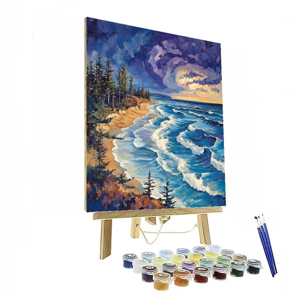Emily Carr Inspired Stormlight On Driftwood Shore Numbered painting kits