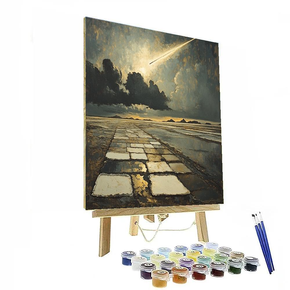 Francisco Goya Inspired Comet Glow Above Salt Flats paint by numbers