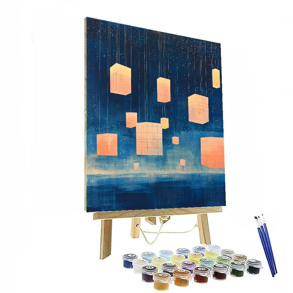Paul Klee Inspired Nebula Lullaby Grid painting number kit