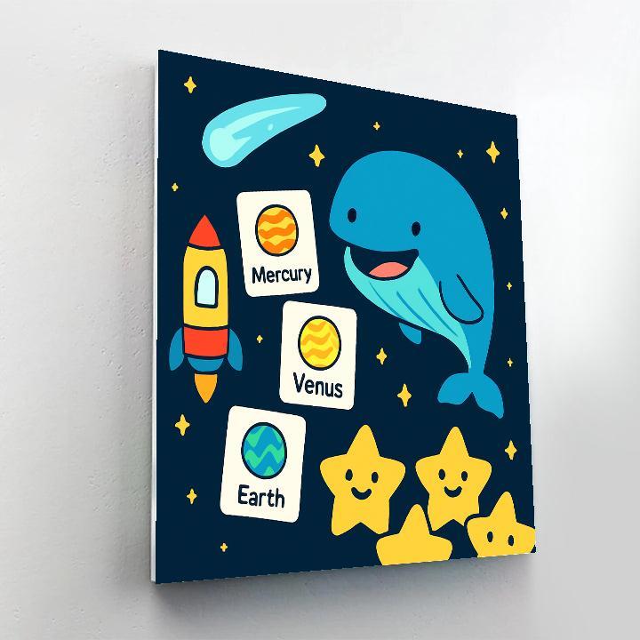Comet Classroom Whale Painting by numbers kit