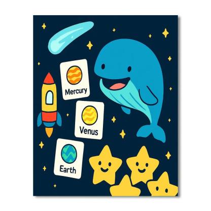 Comet Classroom Whale Painting by numbers kit