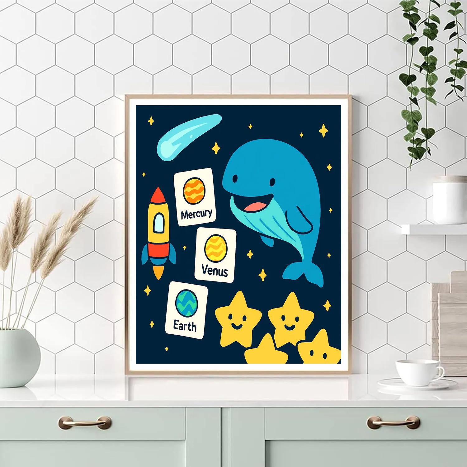 Comet Classroom Whale Painting by numbers kit