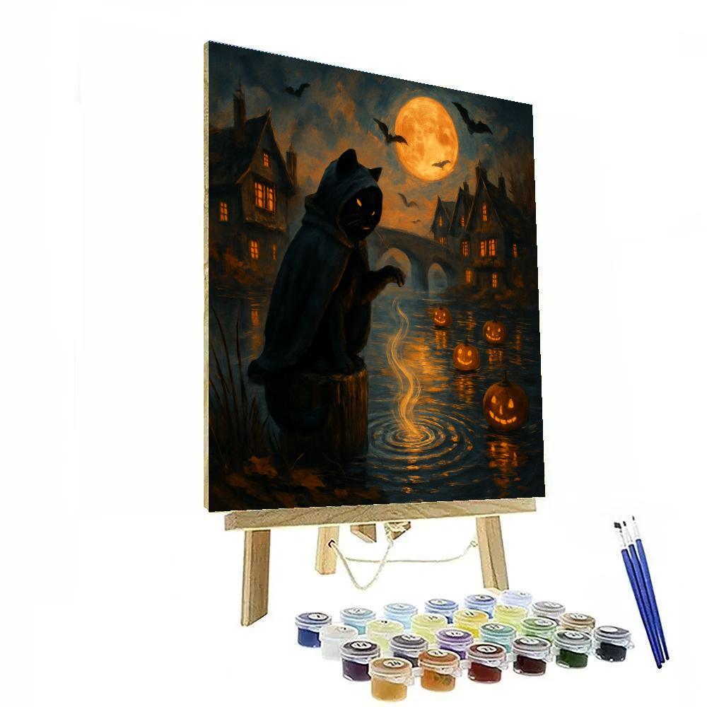 Lanterns Along The Witchwater Canal Number painting