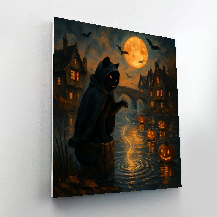 Lanterns Along The Witchwater Canal Number painting