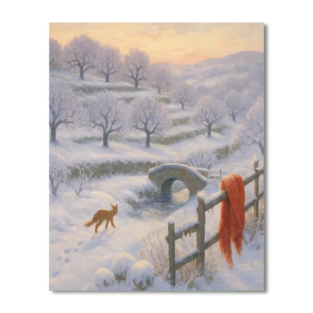Sunrise Along The Frosted Orchard Terrace painting number kit