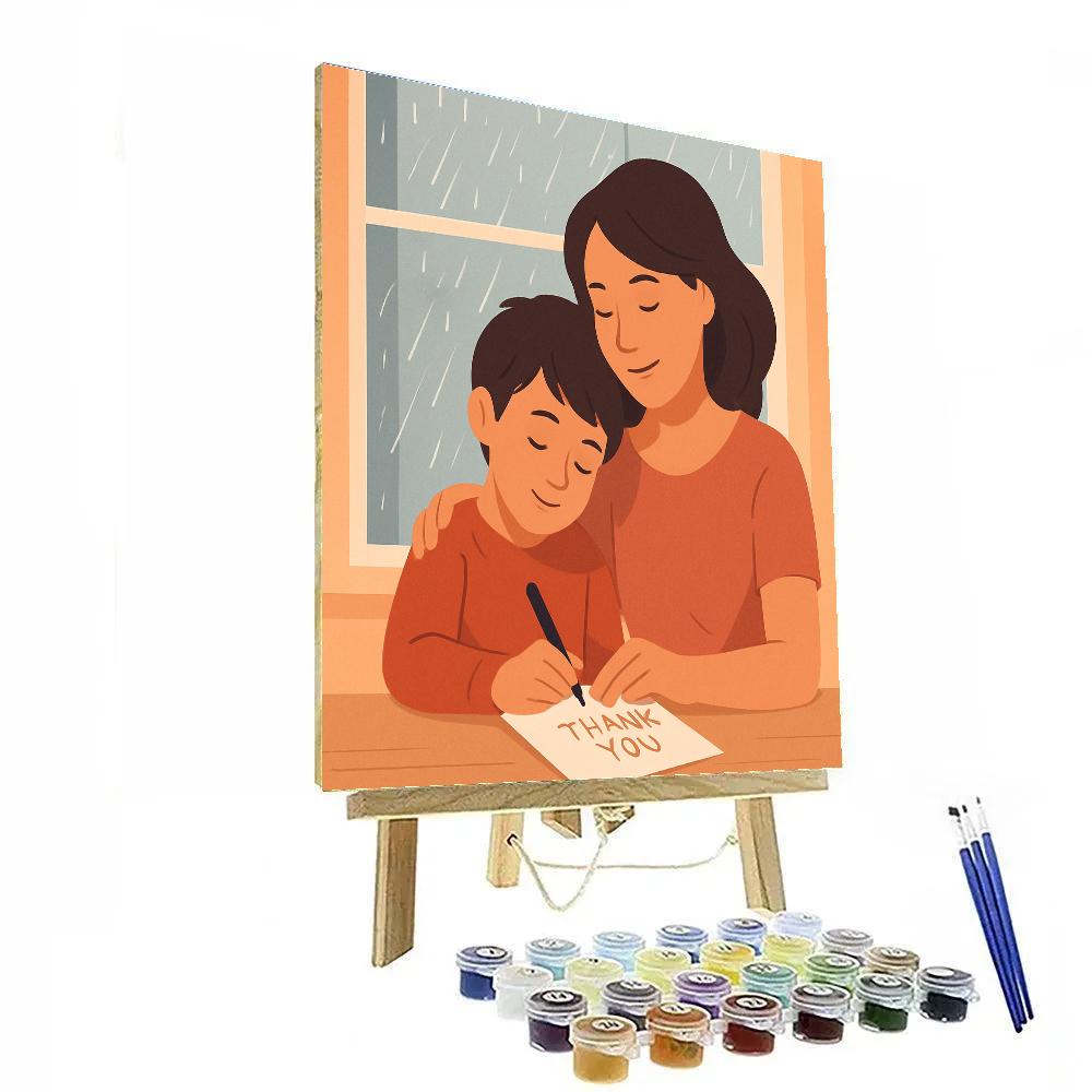 Rainy Window Thank You Notes paint by number