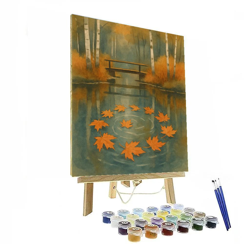 Autumn Leaves On Mirror Pond Painting by numbers kit