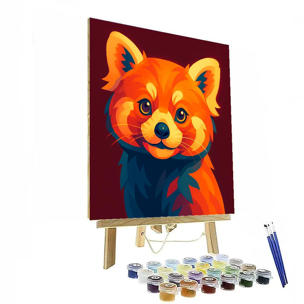 Solar Flare Red Panda paint by numbers