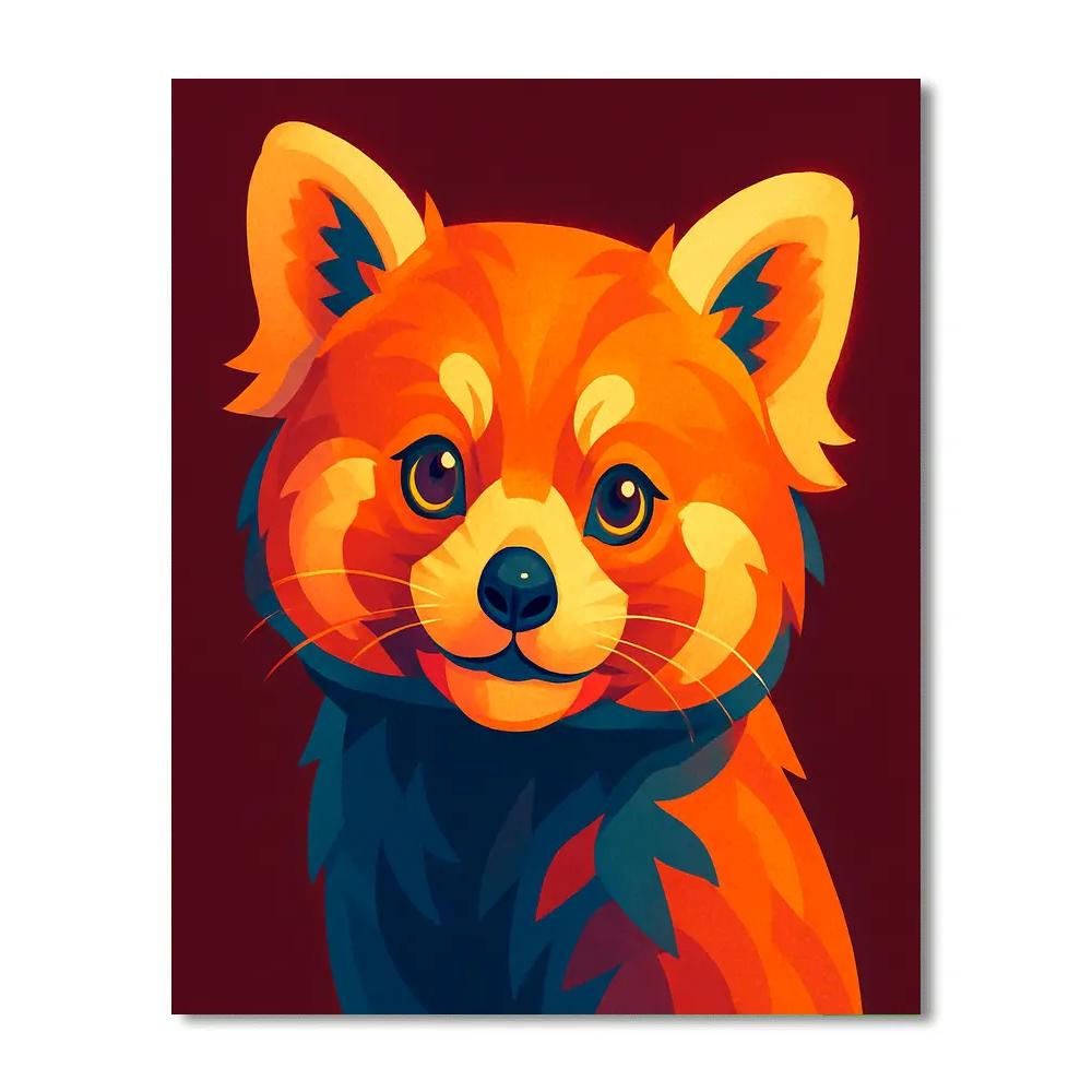 Solar Flare Red Panda paint by numbers
