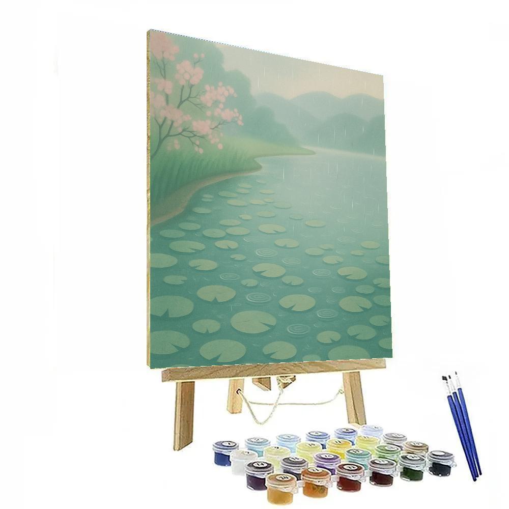 Spring Rain Over Lily Bay Painting by numbers kit