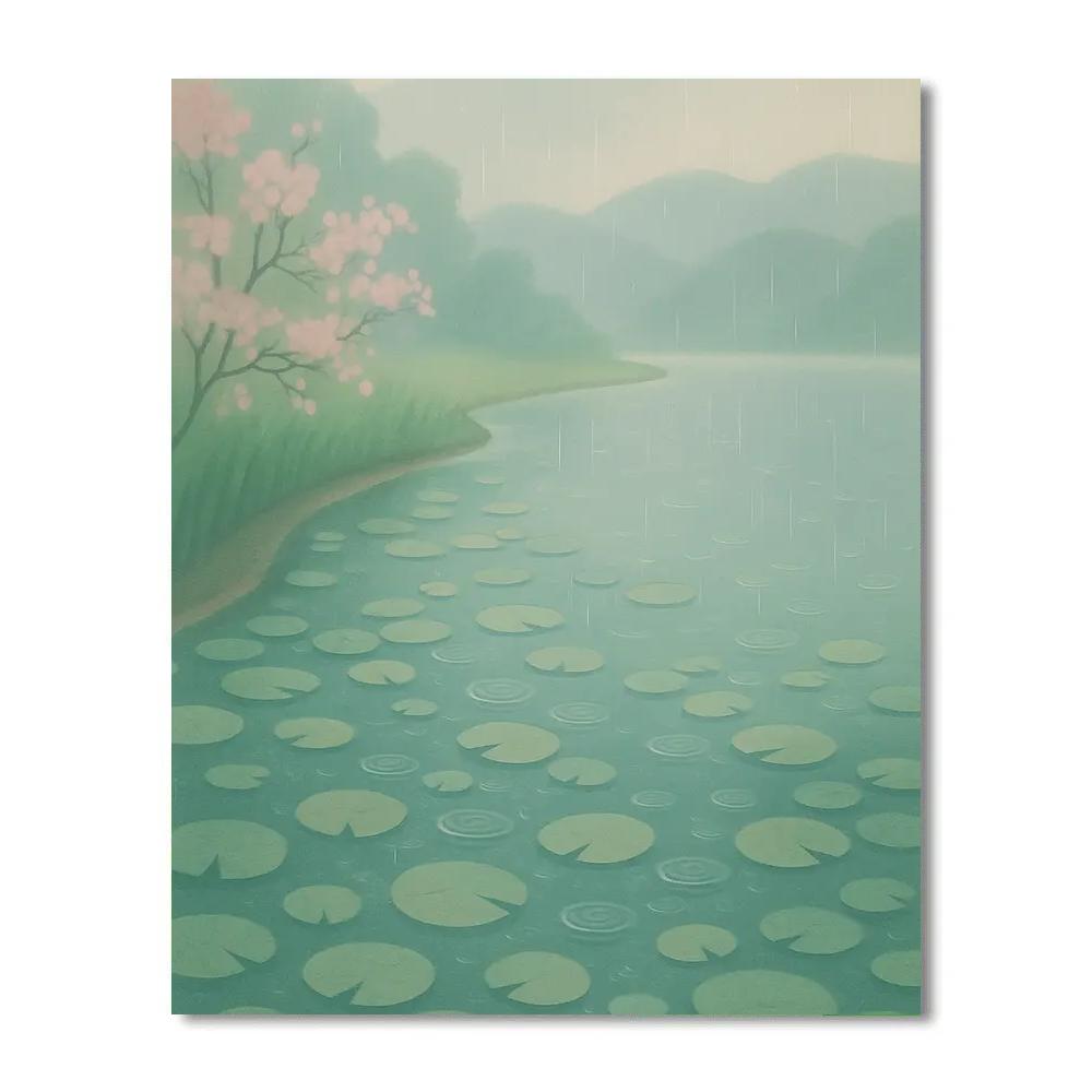 Spring Rain Over Lily Bay Painting by numbers kit