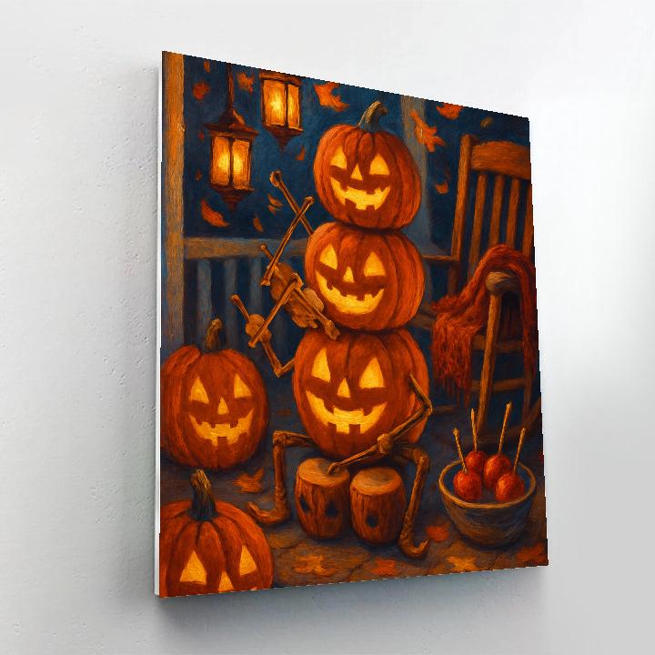 Autumn Porch Orchestra Of Jack O Lanterns Paint by numbers kits