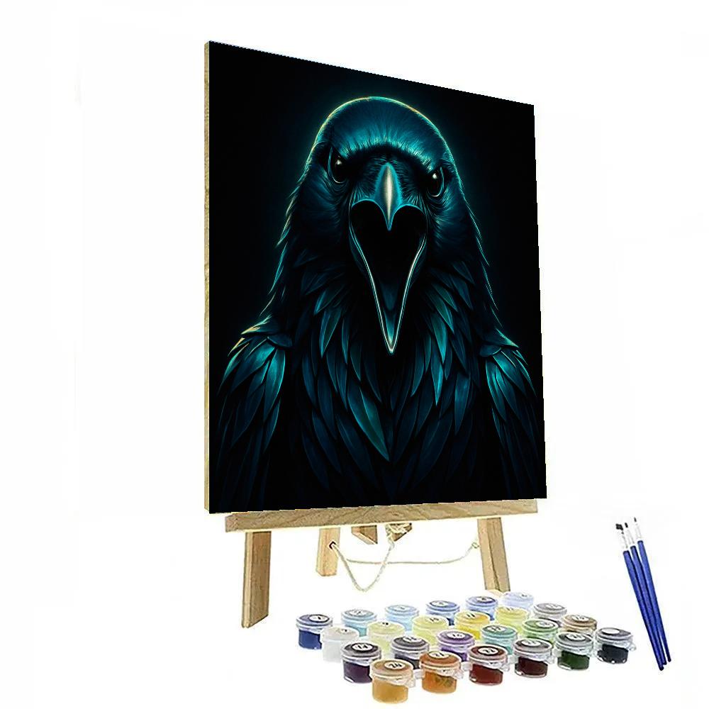 Obsidian Bloom Raven paint by number