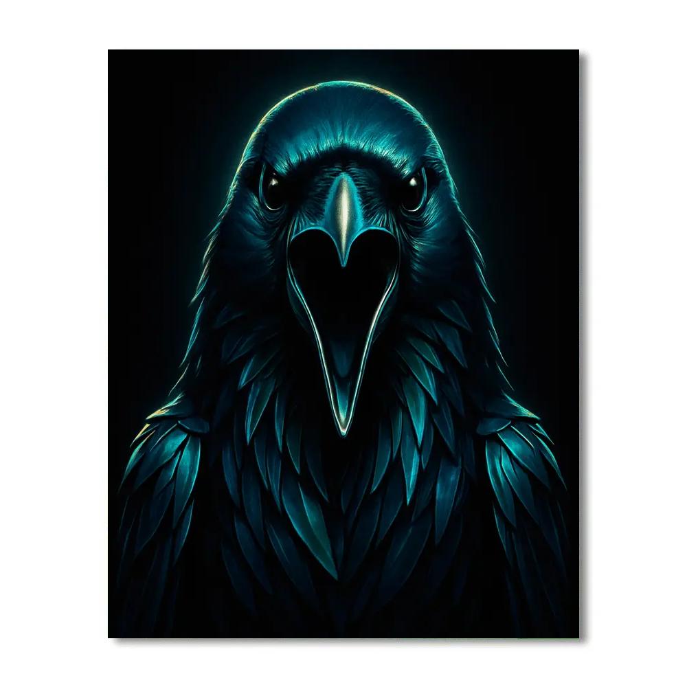 Obsidian Bloom Raven paint by number