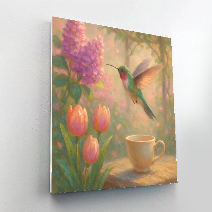 Hummingbird Tea Garden In Early Spring Painting by numbers kit